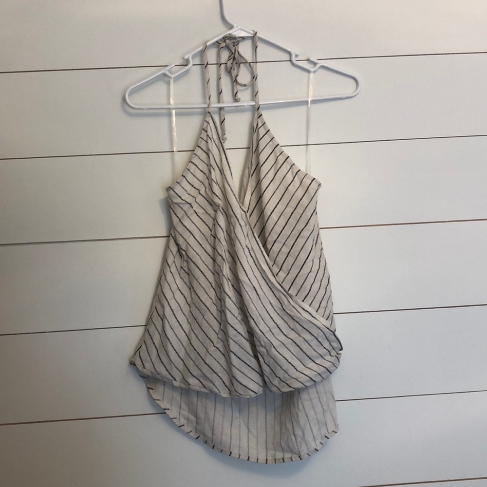 Black and white halter style tank